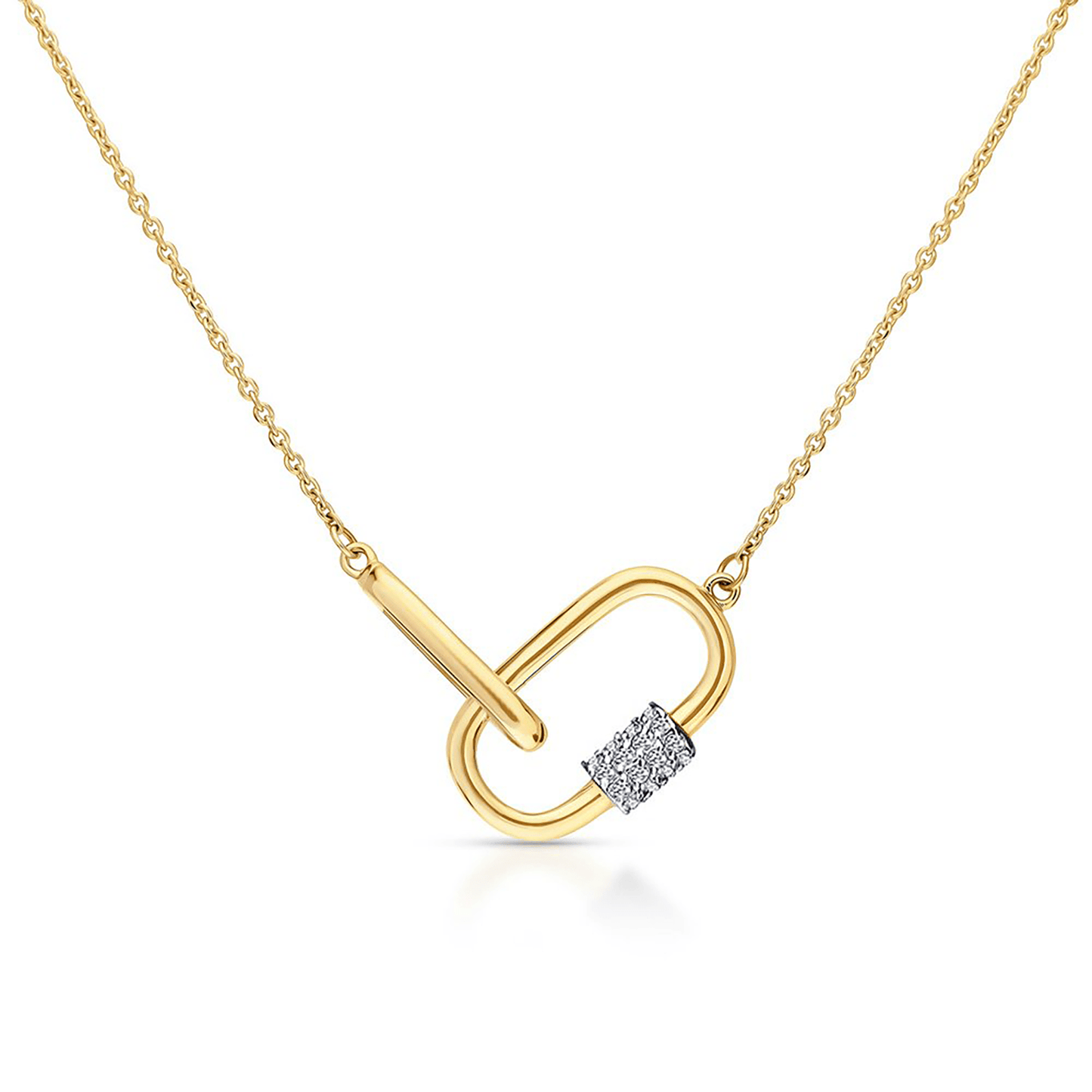 Collier en Argent 925 doré Or jaune 18k assemblée d'Oxyde de zirconium