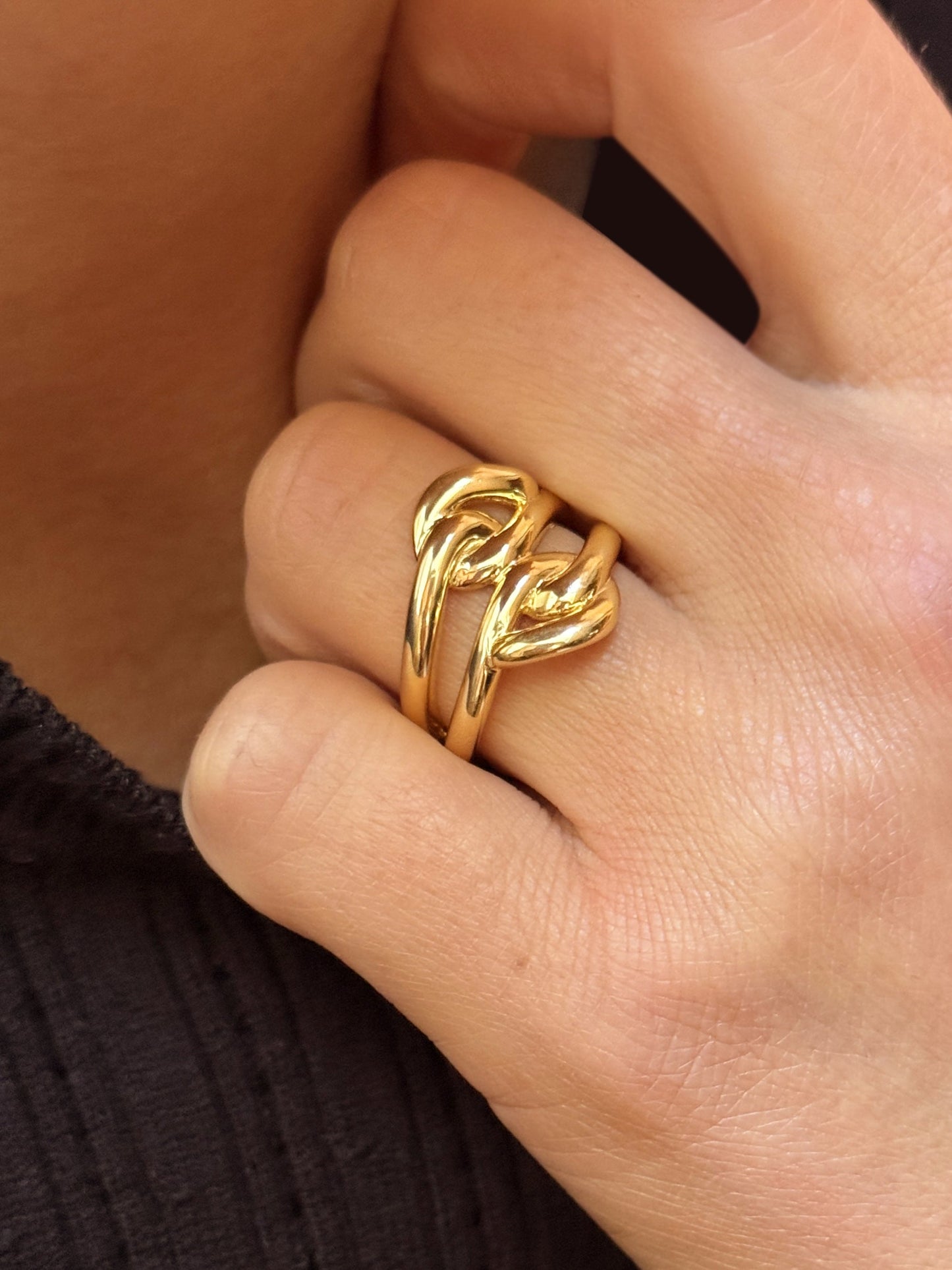 Bague en Argent 925 doré Or jaune 18k assemblée d'Oxyde de zirconium