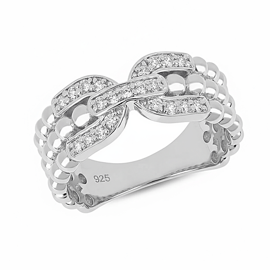 Bague en Argent 925 assemblée d'Oxyde de zirconium