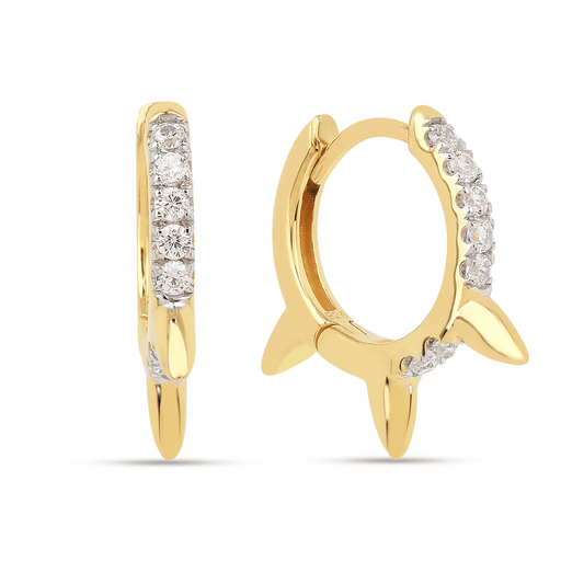 Boucles d'oreilles en Argent 925 doré Or jaune 18k assemblée d'Oxyde de zirconium