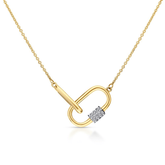 Collier en Argent 925 doré Or jaune 18k assemblée d'Oxyde de zirconium