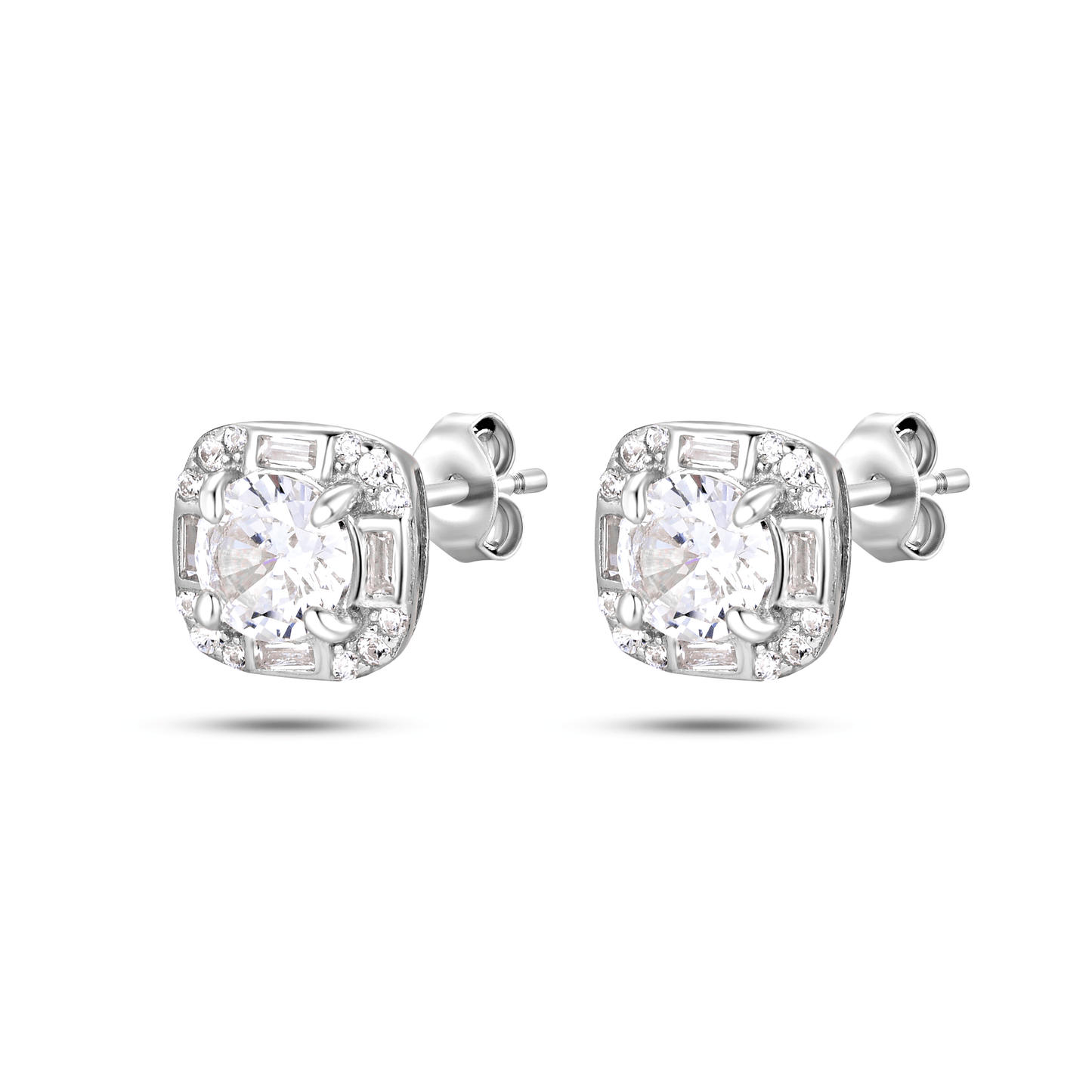 Boucles d'oreilles en Argent 925 assemblées d'Oxyde de zirconium