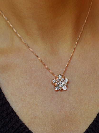 Collier en Argent 925 doré Or rose 18k assemblée d'Oxyde de zirconium