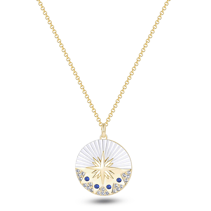 Collier en Argent 925 doré Or jaune 18k assemblée d'Oxyde de zirconium