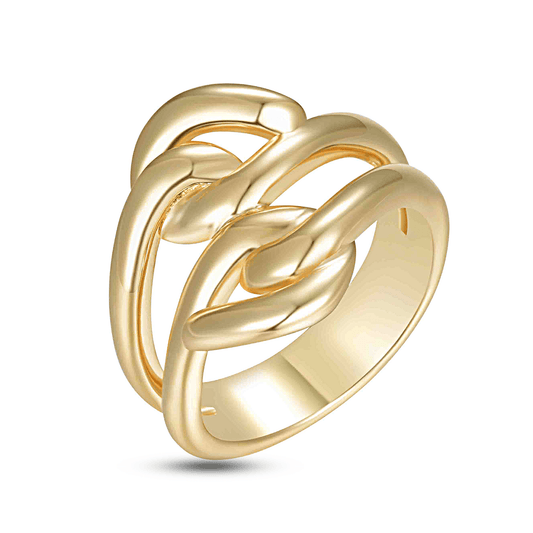 Bague en Argent 925 doré Or jaune 18k assemblée d'Oxyde de zirconium